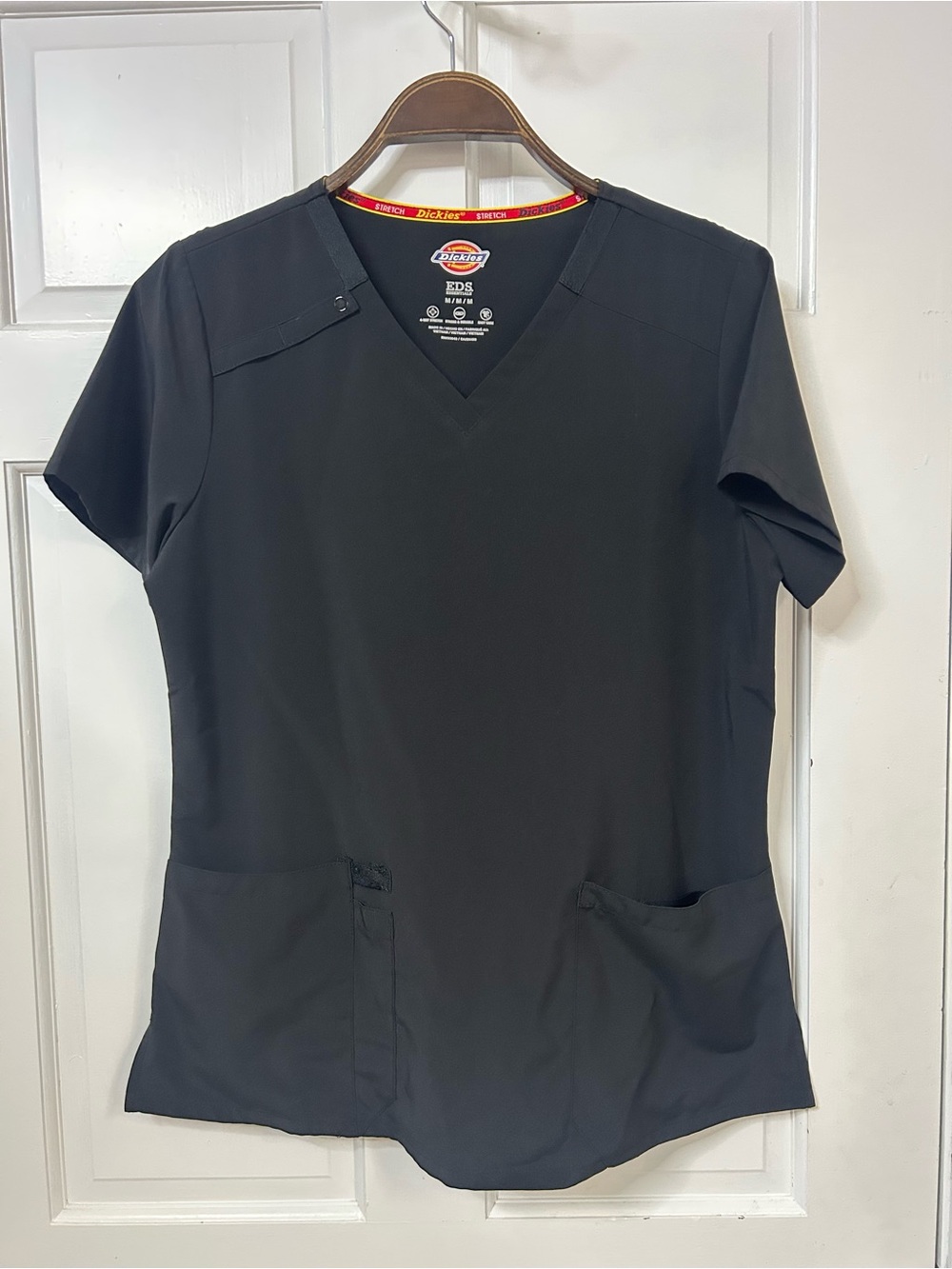 Dickies Women's Black V-Neck Short Sleeve Scrub Top
